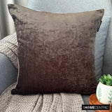Velvet Brown Jules - Brown Velvet Throw Cushion Cover