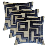 Midnight Maze - Blue Velvet Throw Cushion Cover