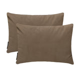 Mocha Brown Velvet Lumbar Cushion Cover Pack of 2 - Mocha Brown Velvet Dream