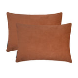 Tan Brown Velvet Lumbar Cushion Cover Pack of 2 - Tan Velvet Dream