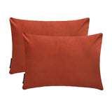 Dark Rust Velvet Lumbar Cushion Cover Pack of 2 - Dark Rust Velvet Dream