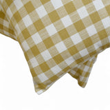 Ochre Cotton Lumbar Cushion Cover - Grid Loom Ochre