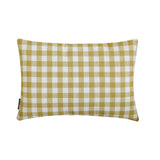Ochre Cotton Lumbar Cushion Cover - Grid Loom Ochre