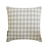 Beige Cotton Throw Cushion Cover - Checkmate Beige