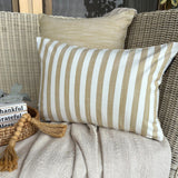 Ochre Cotton Lumbar Cushion Cover - Lush Lines Ochre