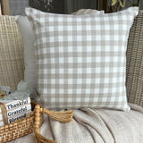 Checkmate Beige Throw Cushion Cover