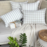 Beige Cotton Throw Cushion Cover - Checkmate Beige
