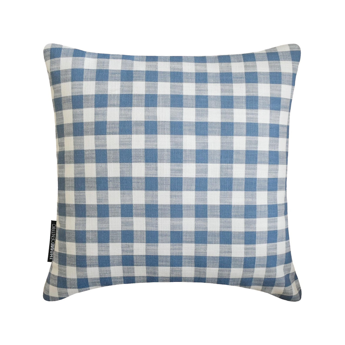 Blue Cotton Throw Cushion Cover - Checkmate Blue