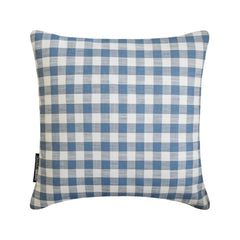 Blue Cotton Throw Cushion Cover - Checkmate Blue