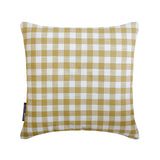 Ochre Cotton Throw Cushion Cover - Checkmate Ochre