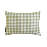 Green Cotton Lumbar Cushion Cover - Grid Loom Green