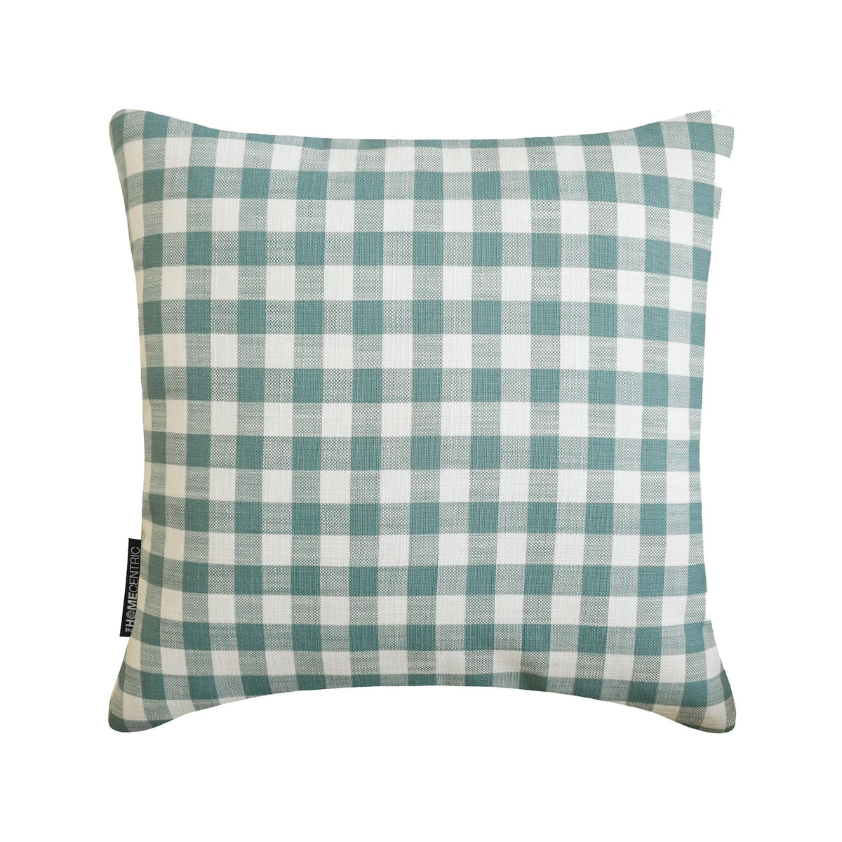 Aqua Cotton Throw Cushion Cover - Checkmate Aqua