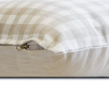 Beige Cotton Throw Cushion Cover - Checkmate Beige