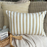 Ochre Cotton Lumbar Cushion Cover - Lush Lines Ochre