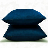 Navy Blue Plain Velvet Throw Cushion Cover - Navy Blue Velvet