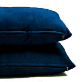 Navy Blue Plain Velvet Throw Cushion Cover - Navy Blue Velvet