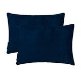 Navy Blue Velvet Lumbar Cushion Cover Pack of 2 - Navy Velvet Dream