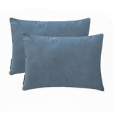 Dusty Blue Velvet Lumbar Cushion Cover Pack of 2 - Dusty Blue Velvet Dream