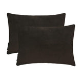 Dark Brown Velvet Lumbar Cushion Cover Pack of 2 - Dark Brown Velvet Dream