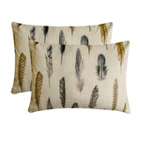 Green Satin Lumbar Cushion Cover - Feather Fluff Green