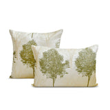 Green Jacquard Lumbar Cushion Cover - Misty Evergreen