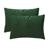 Dark Green Velvet Lumbar Cushion Cover Pack of 2 - Dark Green Velvet Dream