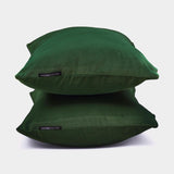 Dark Green Velvet Lumbar Cushion Cover Pack of 2 - Dark Green Velvet Dream