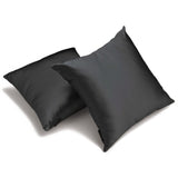 Charcoal Plain Satin Throw Cushion Cover - Charcoal Slub Satin