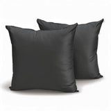 Charcoal Plain Satin Throw Cushion Cover - Charcoal Slub Satin