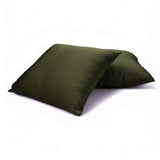 Olive Green Plain Satin Throw Cushion Cover - Dark Olive Green Slub Satin