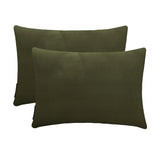 Dark Green Olive Slub Satin Lumbar Cushion Cover