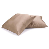 Peach Beige Plain Satin Throw Cushion Cover - Peach Beige Slub Satin