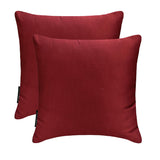 Deep Red Slub Satin - Red Satin Throw Pillow Cover