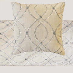 Broderie Belle - Cotton Linen Beige Decorative Bed Runner and Cushion Cover