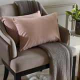 Pastel Peach Velvet Lumbar Cushion Cover Pack of 2 - Pastel Peach Velvet Dream