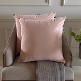 Pastel Peach Plain Velvet Throw Cushion Cover - Pastel Peach Velvet