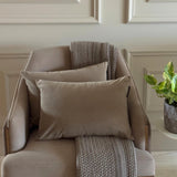 Taupe Velvet Lumbar Cushion Cover Pack of 2 - Taupe Velvet Dream