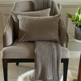 Taupe Velvet Dream Lumbar Cushion Cover