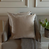 Fawn Plain Velvet Throw Cushion Cover - Fawn Velvet