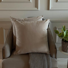 Fawn Plain Velvet Throw Cushion Cover - Fawn Velvet