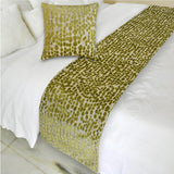 Chartreuse Pulse Decorative Bed Runner and Cushion Cover