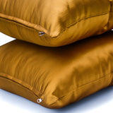 Dark Gold Plain Satin Throw Cushion Cover - Dark Gold Slub Satin