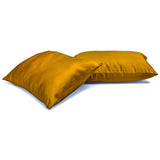 Dark Gold Satin Lumbar Cushion Cover Pack of 2 - Dark Gold Slub Satin