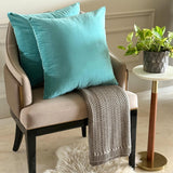 Aqua Plain Velvet Throw Cushion Cover - Aqua Velvet