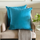 Turquoise Blue Plain Velvet Throw Cushion Cover - Turquoise Velvet