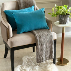 Turquoise Blue Velvet Lumbar Cushion Cover Pack of 2 - Turquoise Velvet Dream
