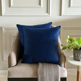 Navy Blue Plain Velvet Throw Cushion Cover - Navy Blue Velvet