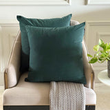 Bottle Green Plain Velvet Throw Cushion Cover - Bottle Green Velvet