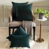 Bottle Green Plain Velvet Throw Cushion Cover - Bottle Green Velvet