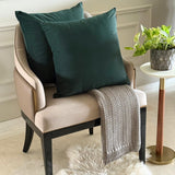 Bottle Green Plain Velvet Throw Cushion Cover - Bottle Green Velvet